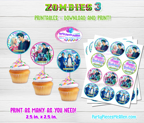  25pcs Zombies 3 Birthday Party Supplies,The Zombies 3 Birthday  Party Cupcake Toppers for Kids Gift Birthday Party Favors : Toys & Games