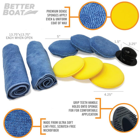 Microfiber Wax Applicator Set Dimensions and Contents