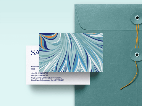 SomeOne's marbled business card design for Saga