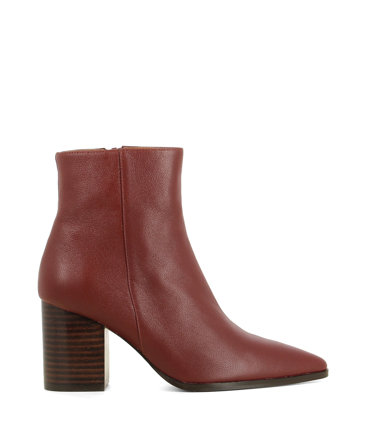 Red Leather Ankle Boots - Women's Shoes 