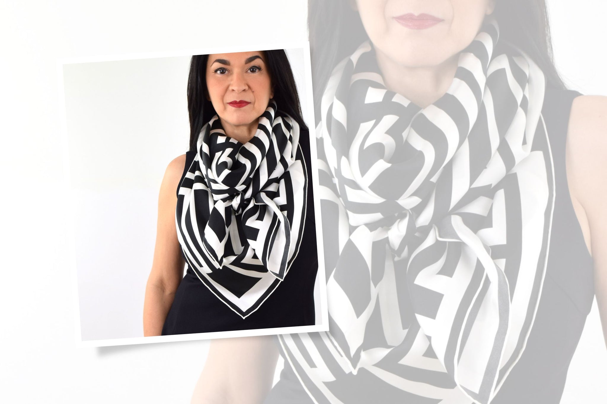 73 The Timeless Elegance of a Black and White Silk Scarf