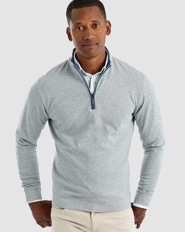 Johnnie O Sweaters Sully 1/4 Zip Pullover- Lt. Grey