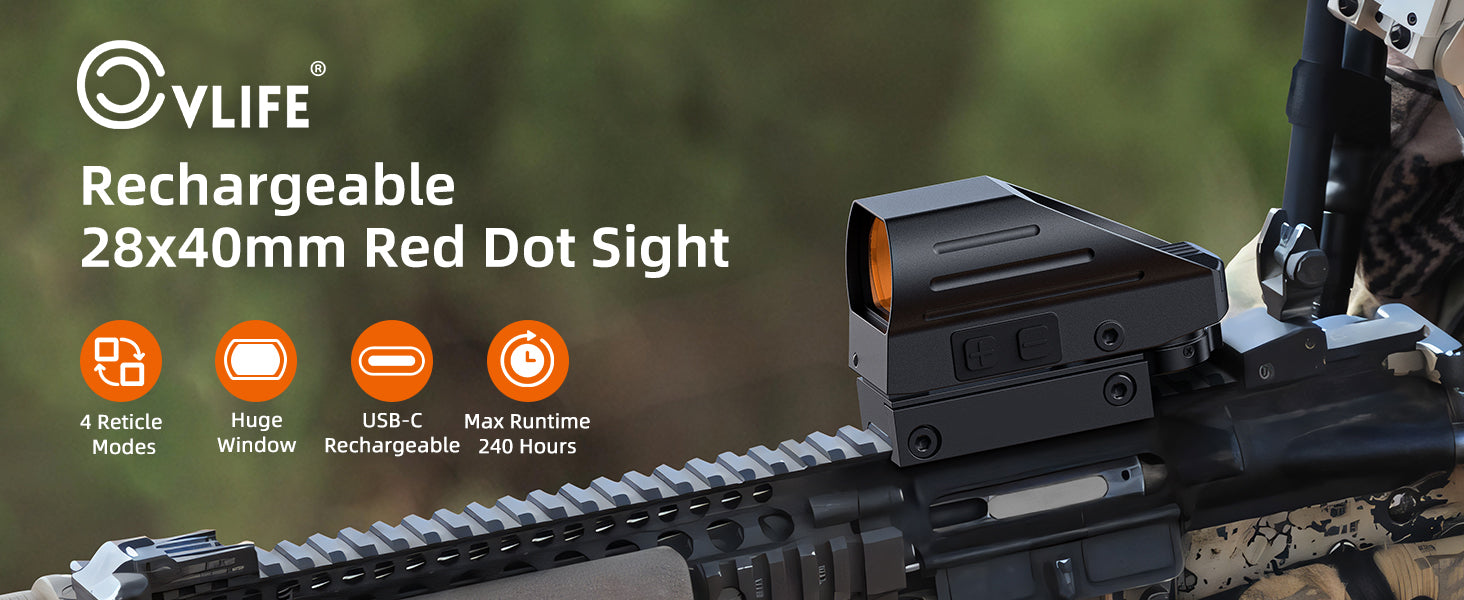 CVLIFE WolfCloak Rechargable Red Dot Reflex Sight