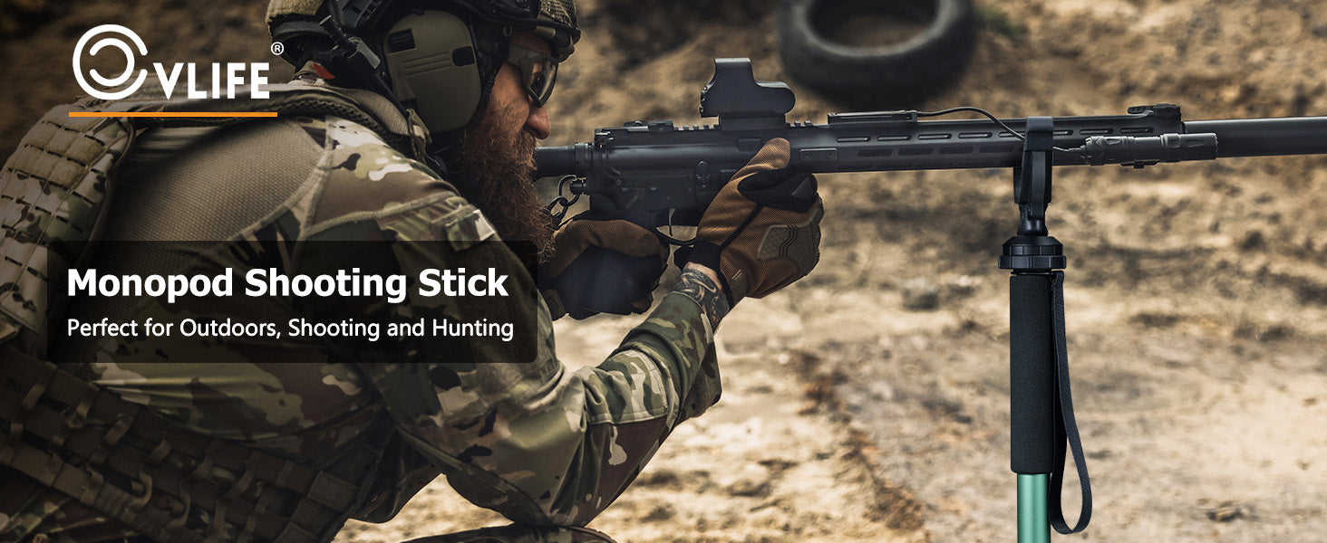 CVLIFE Hunting Monopod Rifle Stick Shooting Tripod