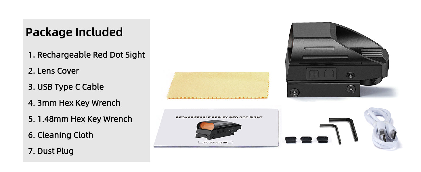 The Package of CVLIFE WolfCloak Rechargable Red Dot Reflex Sight