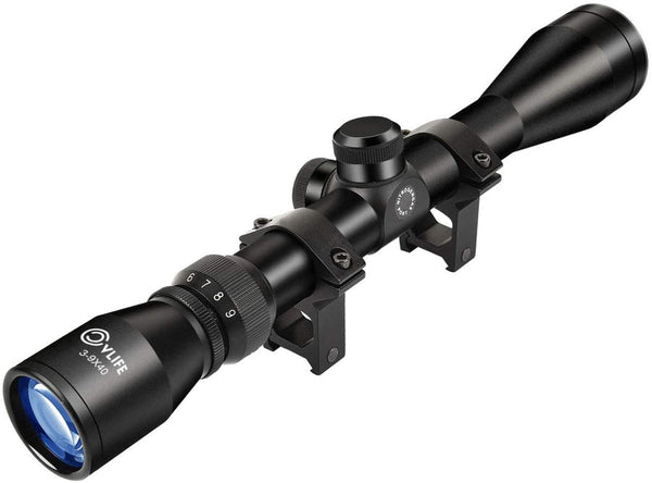 3-9x40 Optics R4 Reticle Crosshair Scope with 20mm Free Mounts