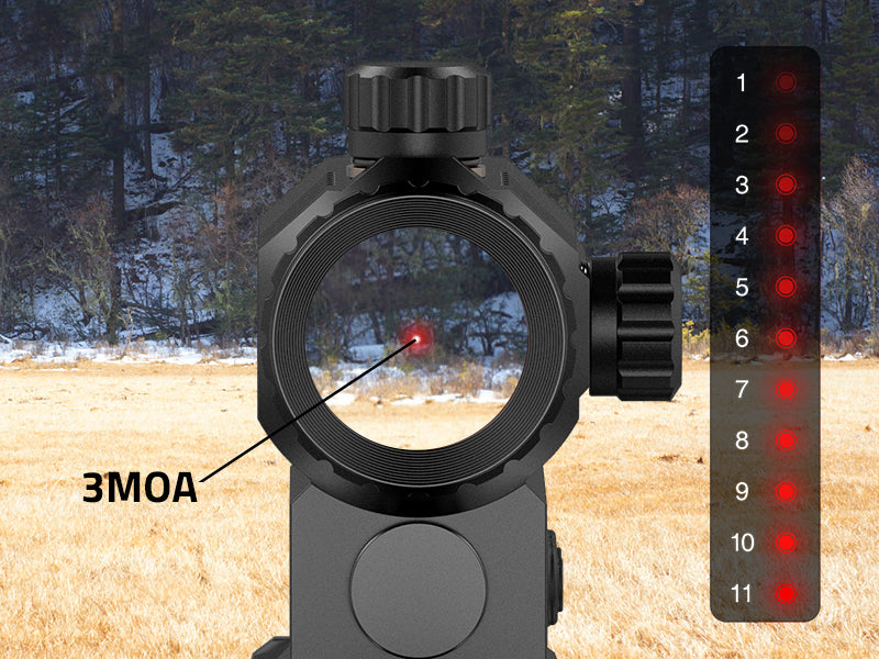 Red Dot Sight with 3X Magnifier Combo 3 MOA & 11 Brightness Settings