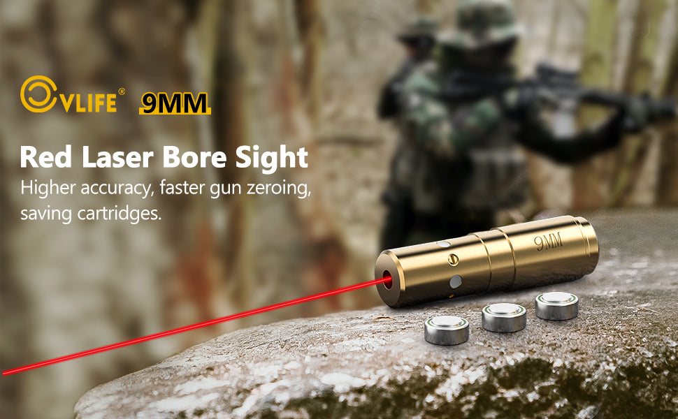CVLIFE 9mm Red Laser Bore Sight