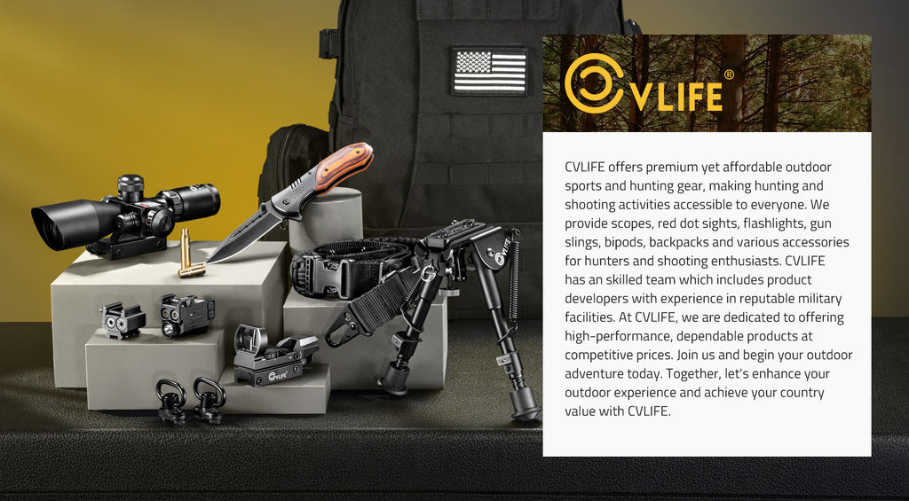 CVLIFE brand provides hunting accessories includes rifle scopes, bipods, bore sighter, dot sights, gun slings and more