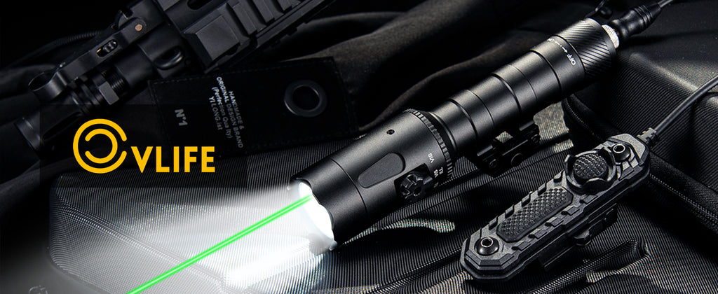CVLIFE 1680 Lumens Tactical Flashlight Green Laser Light Combo