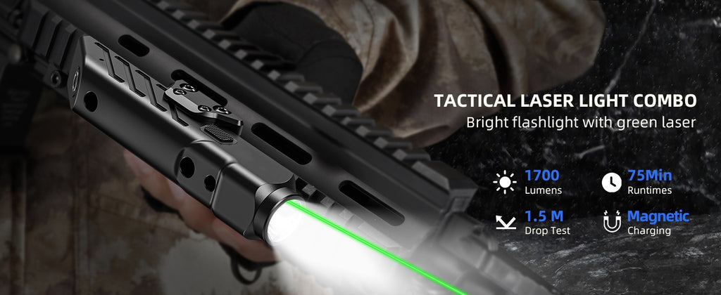 1700 Lumens Tactical Green Laser Light Combo