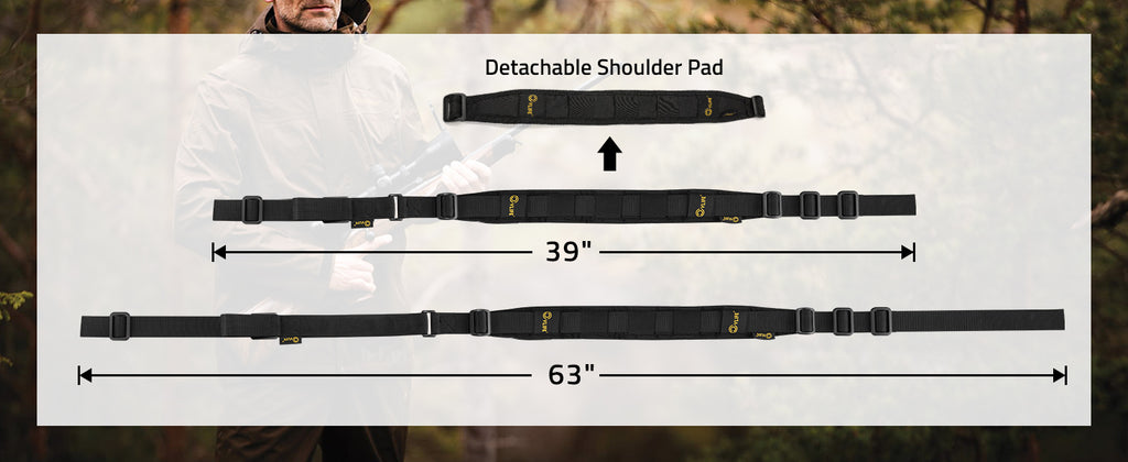 Adjustable Length Rifle Sling for Outdoors