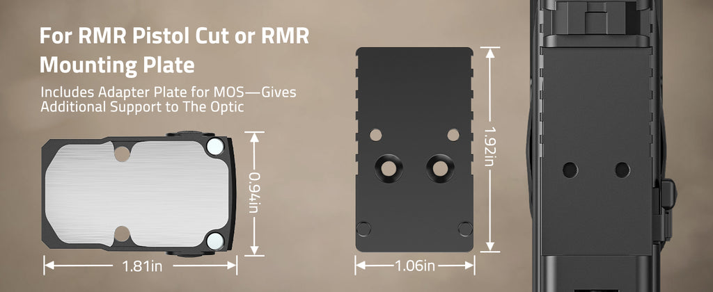 Red Dot Sight Compatible with RMR and with MOS Adapter Plate