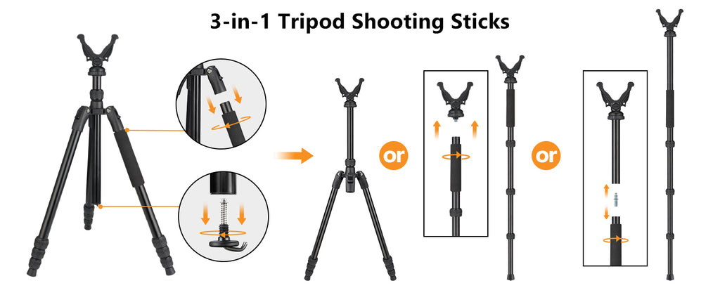 3-in-1 Tripod Shooting Sticks