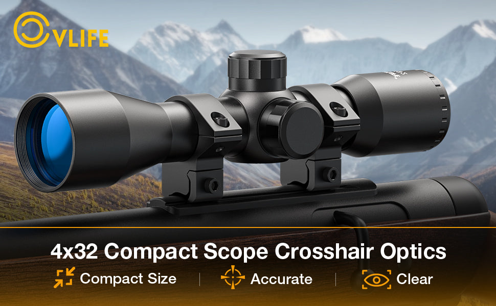 4x32 Compact Scope Crosshair Optics with 11mm Dovetail Mount