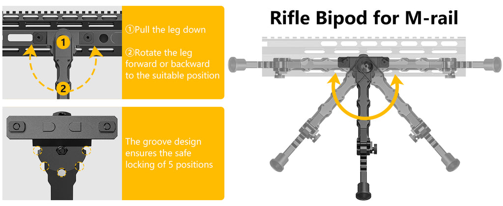 Foldable Rifle Bipod for M-Rail