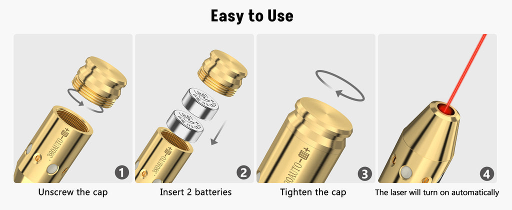 How to install the 380AUTO Cal Red Laser Bore Sighter for Pistols