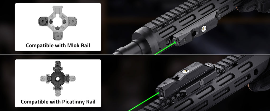 CVLIFE Green Laser Sight Compatible With Mlok and Picatinny Rail