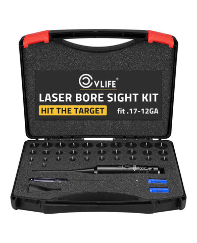 Laser Bore Sight Kit with 32 Bore Adapters for 0.17-12GA Caliber