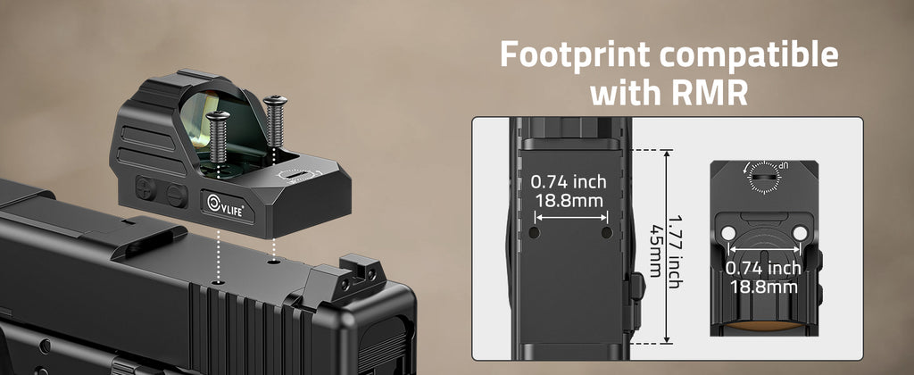 Red Dot Sight with Wide Compatibility for RMR