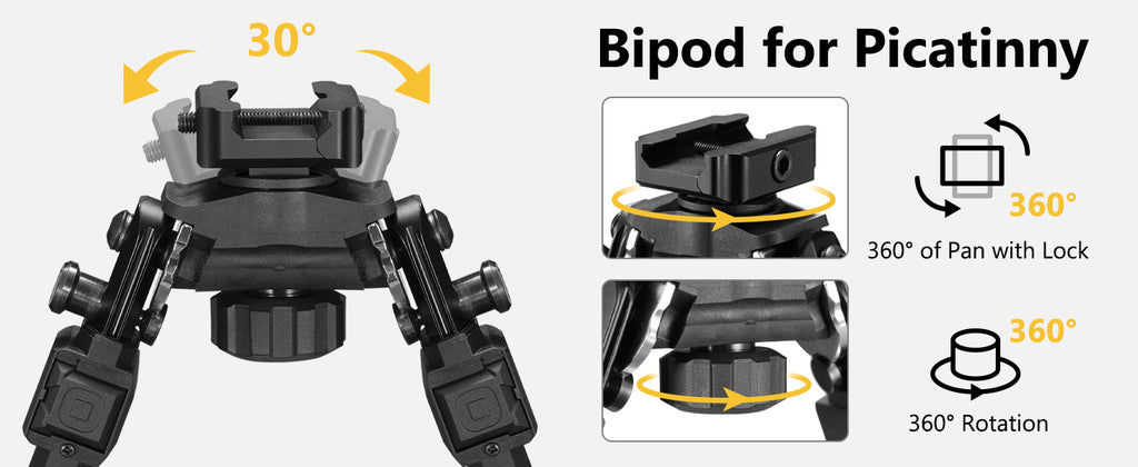 CVLIFE Rifle Bipod with 360 Degree Rotation and Tilt