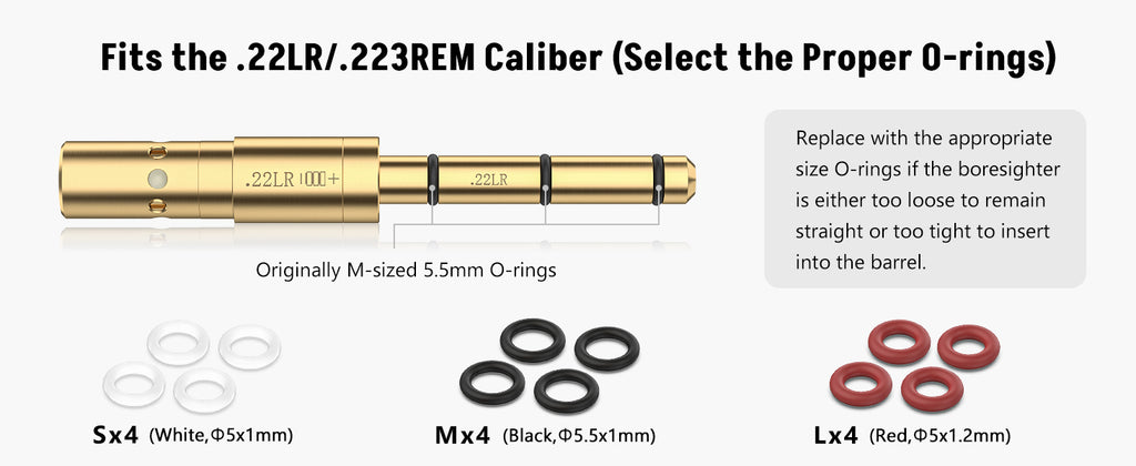 Red laser bore sight fits the .22lr and 223/5.56mm caliber