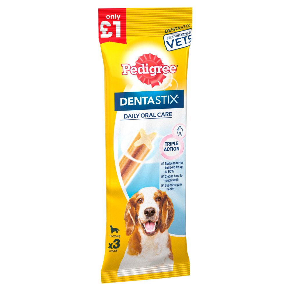 Prisionero papel rociar Pedigree Dentastix Daily Medium Dental Dog Chews 3 Stick, 77g (Box of —  BritishGram.com