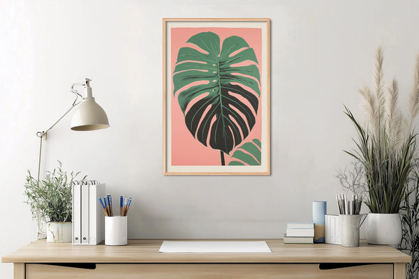 Monstera Plant Artwork - Boho Plant Print for Home or Office