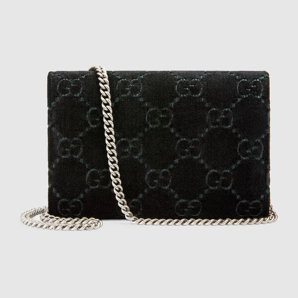 gucci dionysus velvet wallet on chain