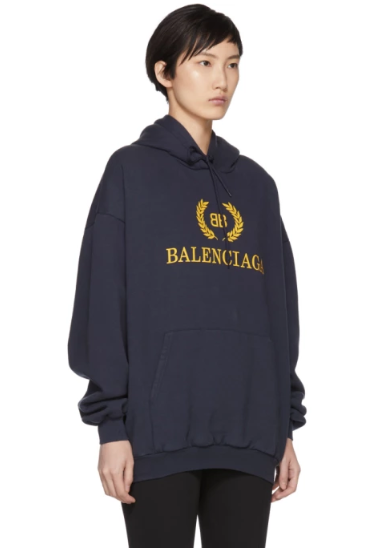 navy balenciaga hoodie