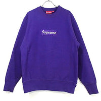 supreme purple box logo crewneck