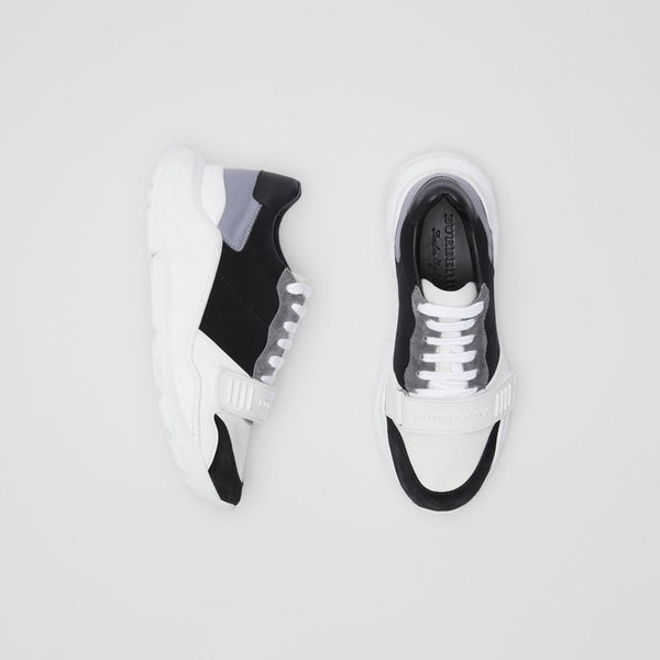 burberry suede neoprene and leather sneakers