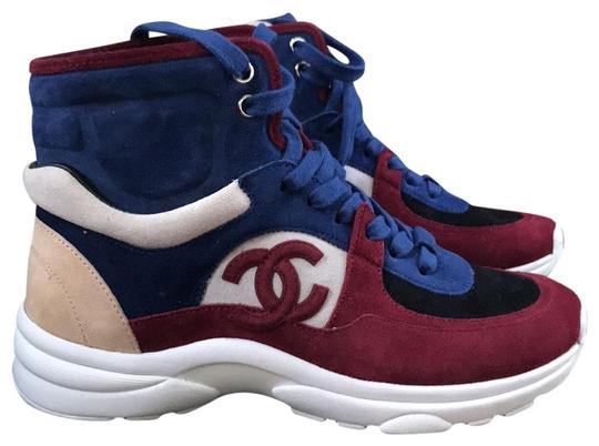 chanel high top sneakers blue