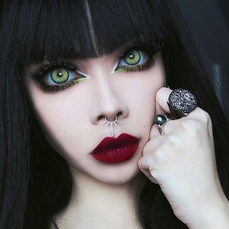 Cosplay Halloween dark green eyes (12 months) contact lenses — Aiiauto