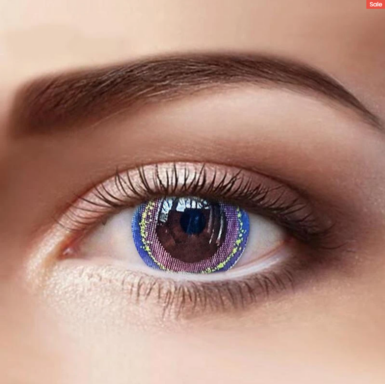 Eye Circle Lens Moon Star Purple Colored Contact Lenses — Aiiauto