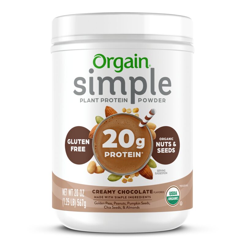 Orgain Organic Vegan 21g Protein Powder Packets, Travel Size-Chocolate, 10ct