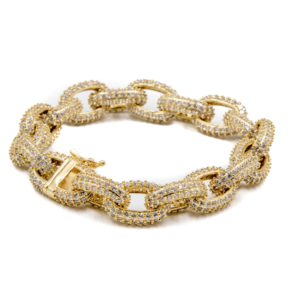 Studded Chain Link Rolo Bracelet - 18K Gold Plated – GOLDEN GILT