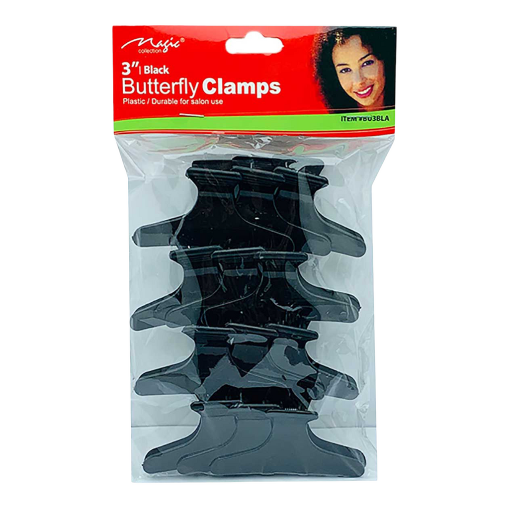 Magic Collection Butterfly Clamps Size 3" Black/White