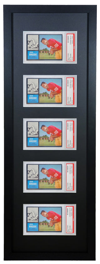 PSA Graded Card FRAME (3 - Card) BLACK MAT Wall Display. (UV Protectio