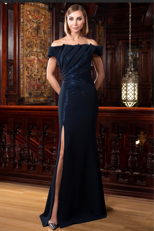 Stunning 3/4 sleeve with Pleated cuff gown – Park Lane Styling & Consulting