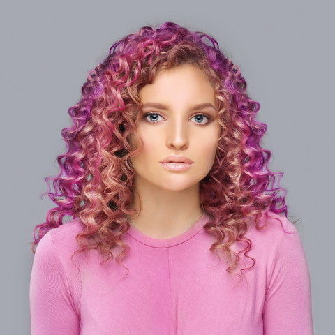 Wavy pink hair