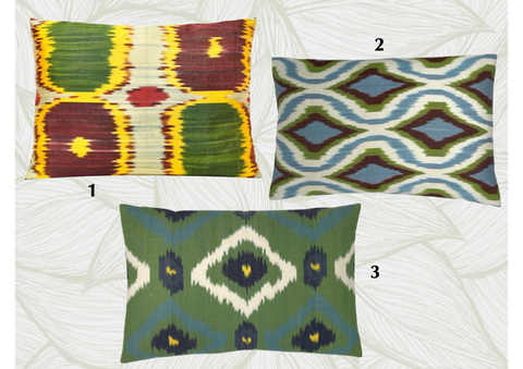 Green Ikat Cushions