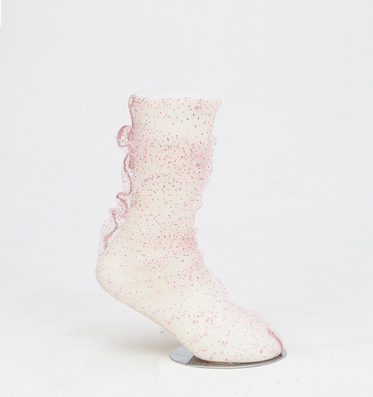 Stardust pink/ivory Tulle Socks White Crystal Socks Sparkly Glitter Socks  Bridal Couture Pretty Wedding Socks Fancy Ballerina Socks 