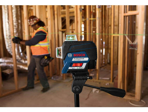 EXCLUSIVE Bosch Green Beam Line Laser Level & Distance Measure Kit