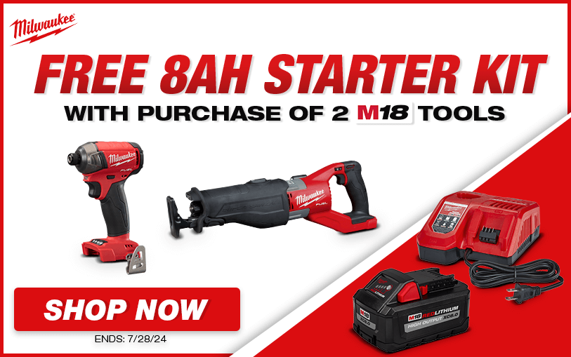 Free 8AH Starter Kit when you buy 2 M18 Tools