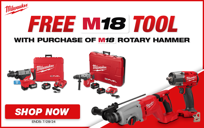 Free M18 Tool with M18 Rotary Hammers