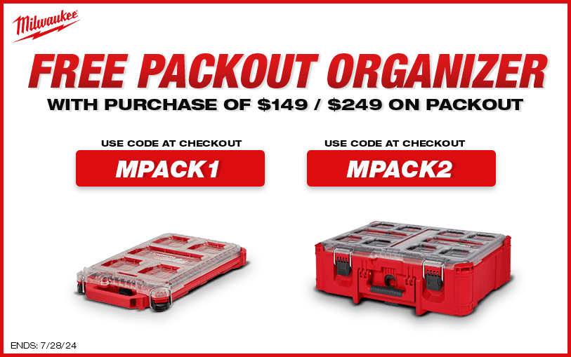 Spend $149 or $249 on Packout and get a Free Organizer using code MPACK1 or MPACK2 respectively.