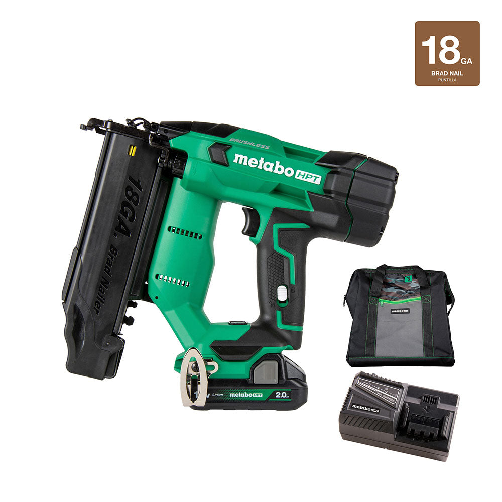  Metabo HPT NT1850DFT 18V 18 Gauge Cordless Lithium-Ion Brad Nailer Kit 