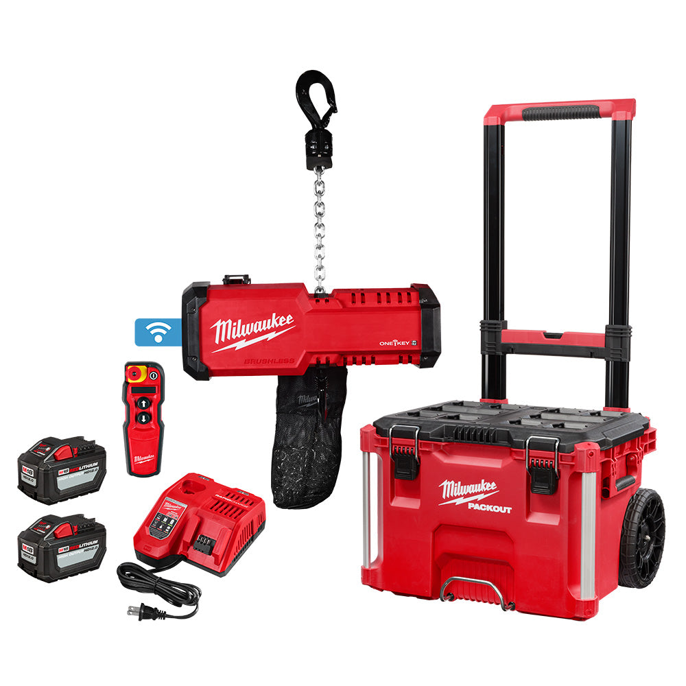  Milwaukee 2983-22HD M18 18V 1-Ton Compact Chain Hoist Kit w/ ONE-KEY and Remote 