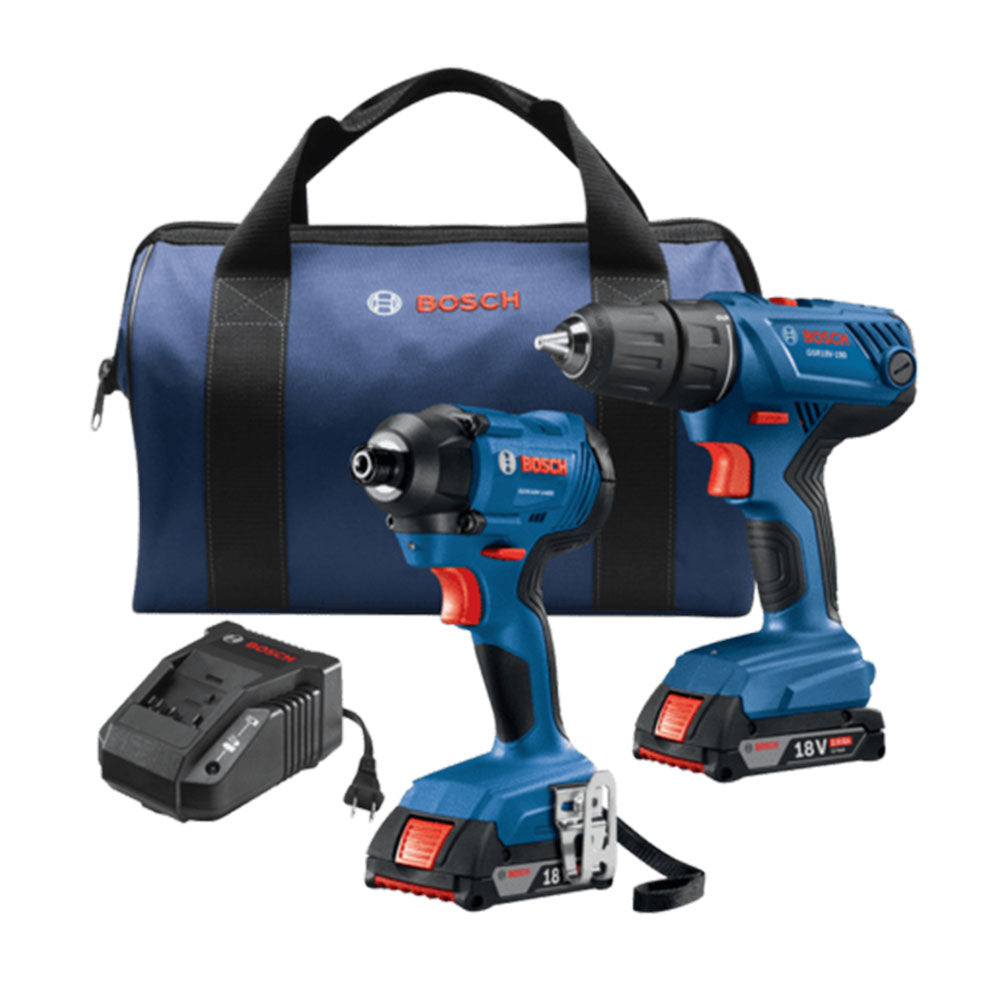  Bosch GXL18V-26B22 18V Cordless 2-Tool Drill/Impact Driver Combo Kit 